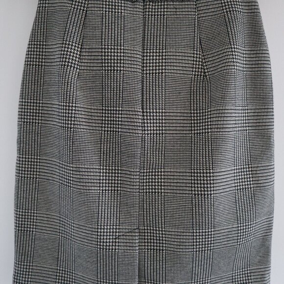 H&M houndstooth plaid pencil skirt, size 02 - Dark academia preppy vintage 90s - Picture 4 of 4
